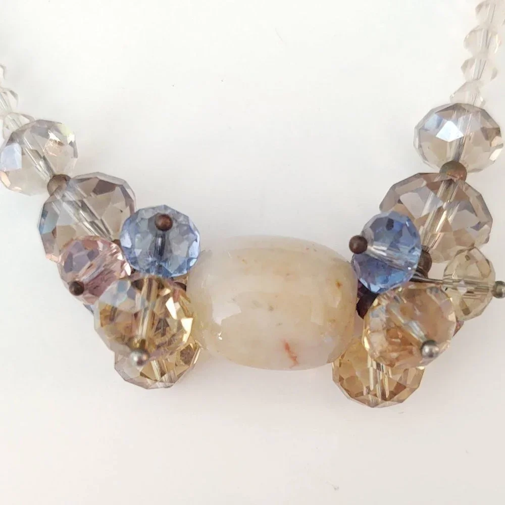 Crystal and stone necklace